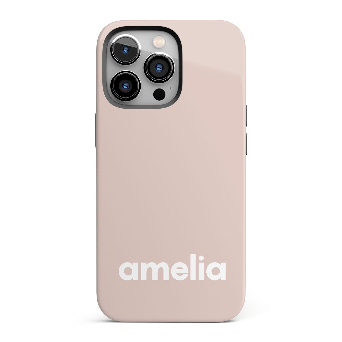 Simple Blush Pink with Name iPhone 13 Pro Full Wrap 3D Tough Case