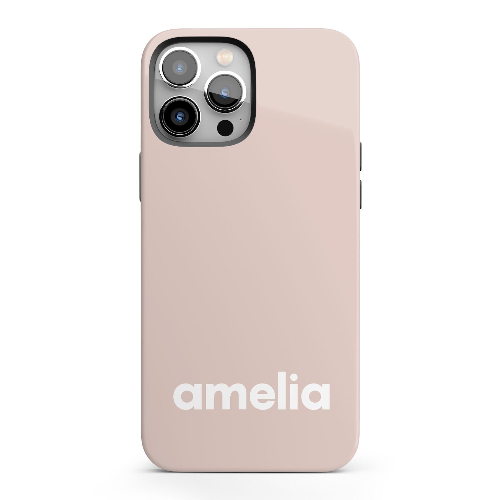Simple Blush Pink with Name iPhone 13 Pro Max Full Wrap 3D Tough Case