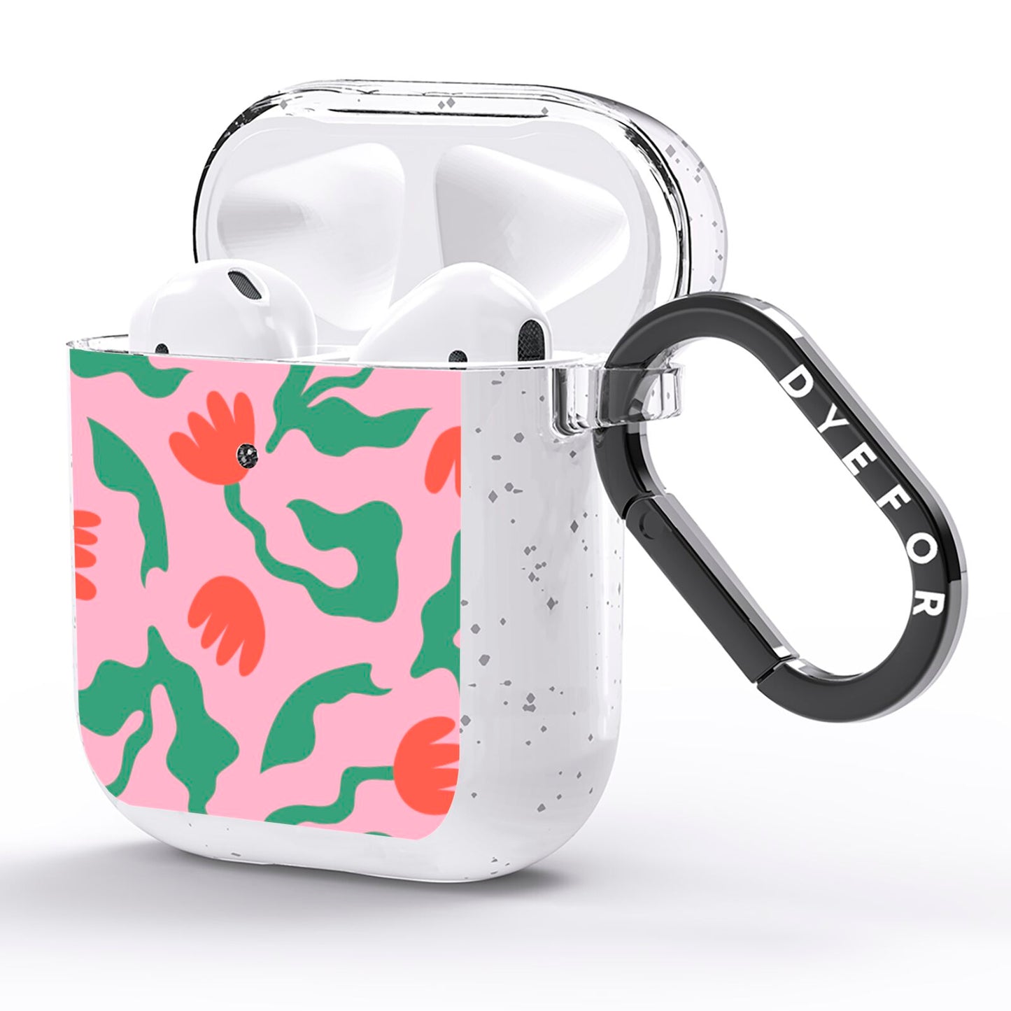 Simple Floral AirPods Glitter Case Side Image