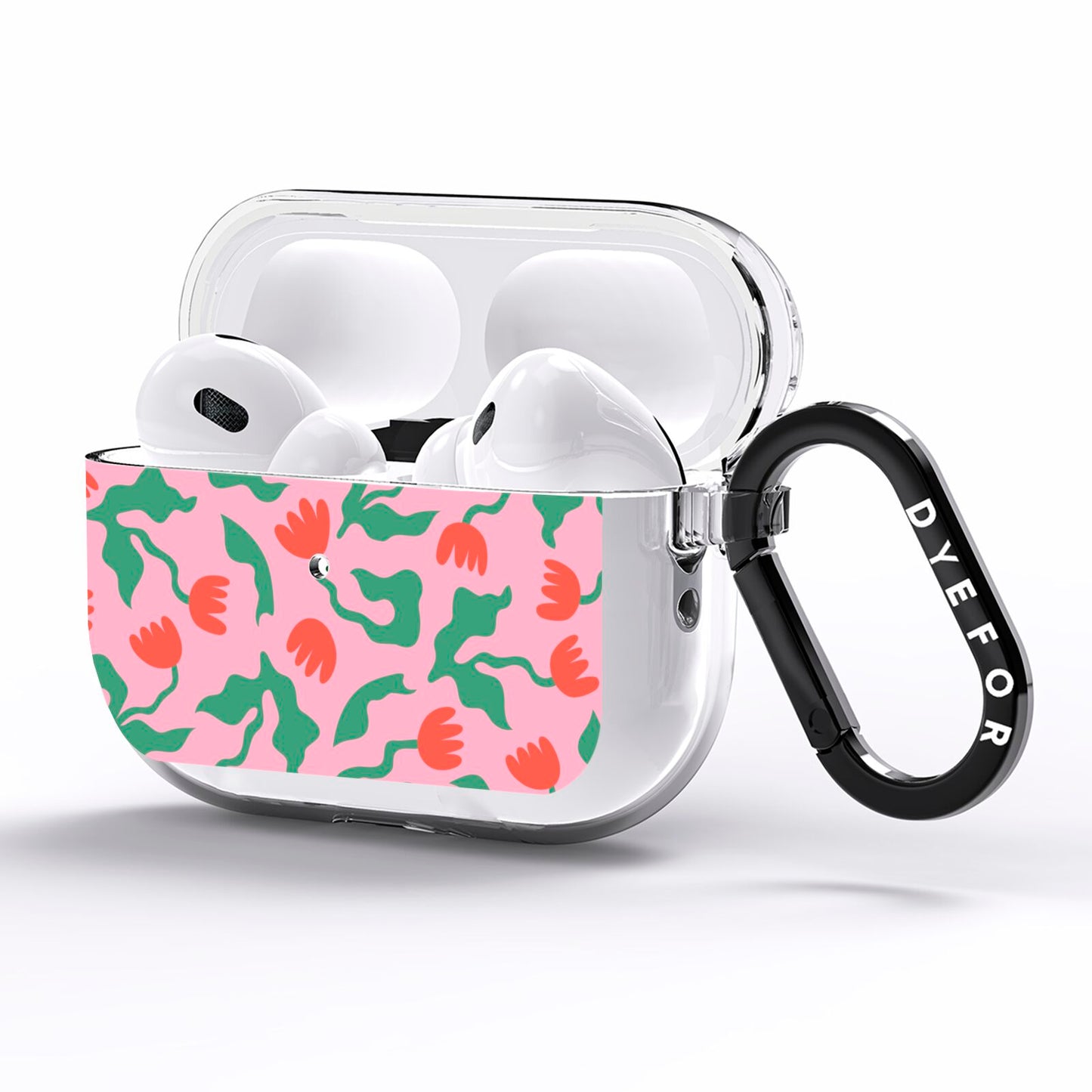 Simple Floral AirPods Pro Clear Case Side Image