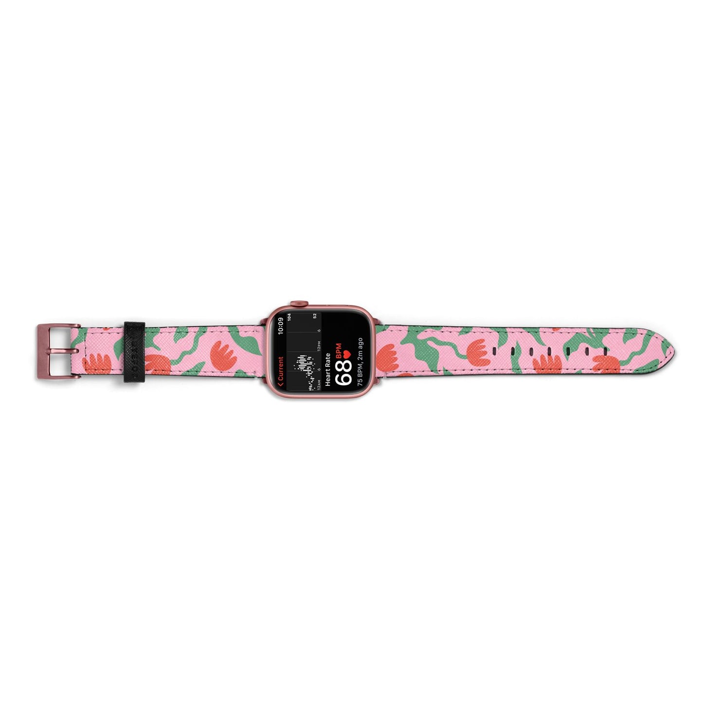 Simple Floral Apple Watch Strap Size 38mm Landscape Image Rose Gold Hardware
