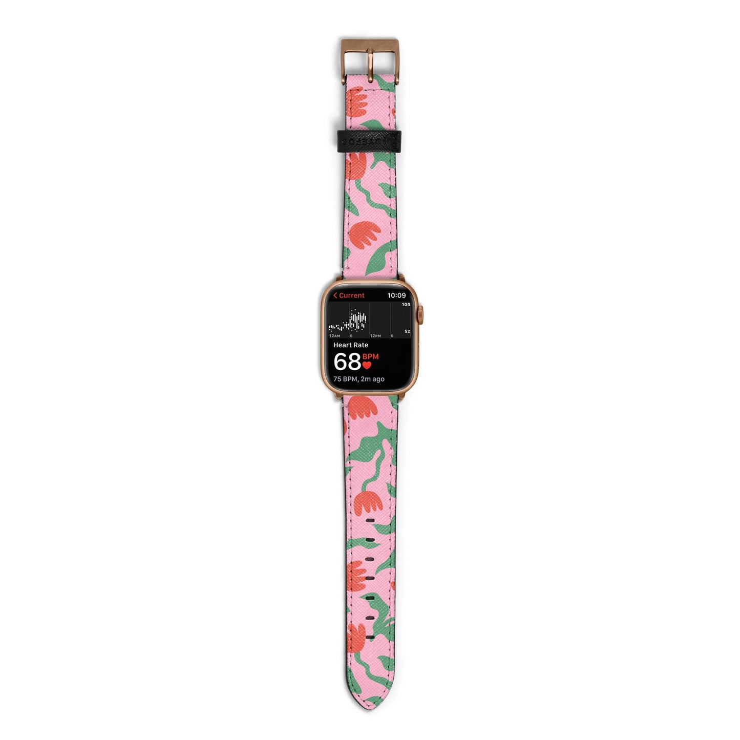 Simple Floral Apple Watch Strap Size 38mm with Gold Hardware