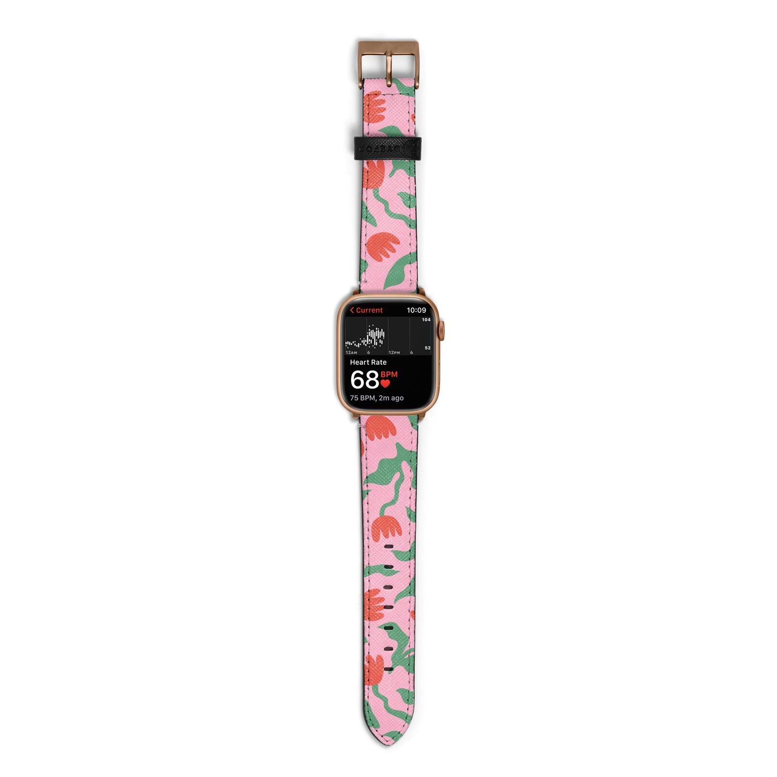 Simple Floral Apple Watch Strap Size 38mm with Gold Hardware