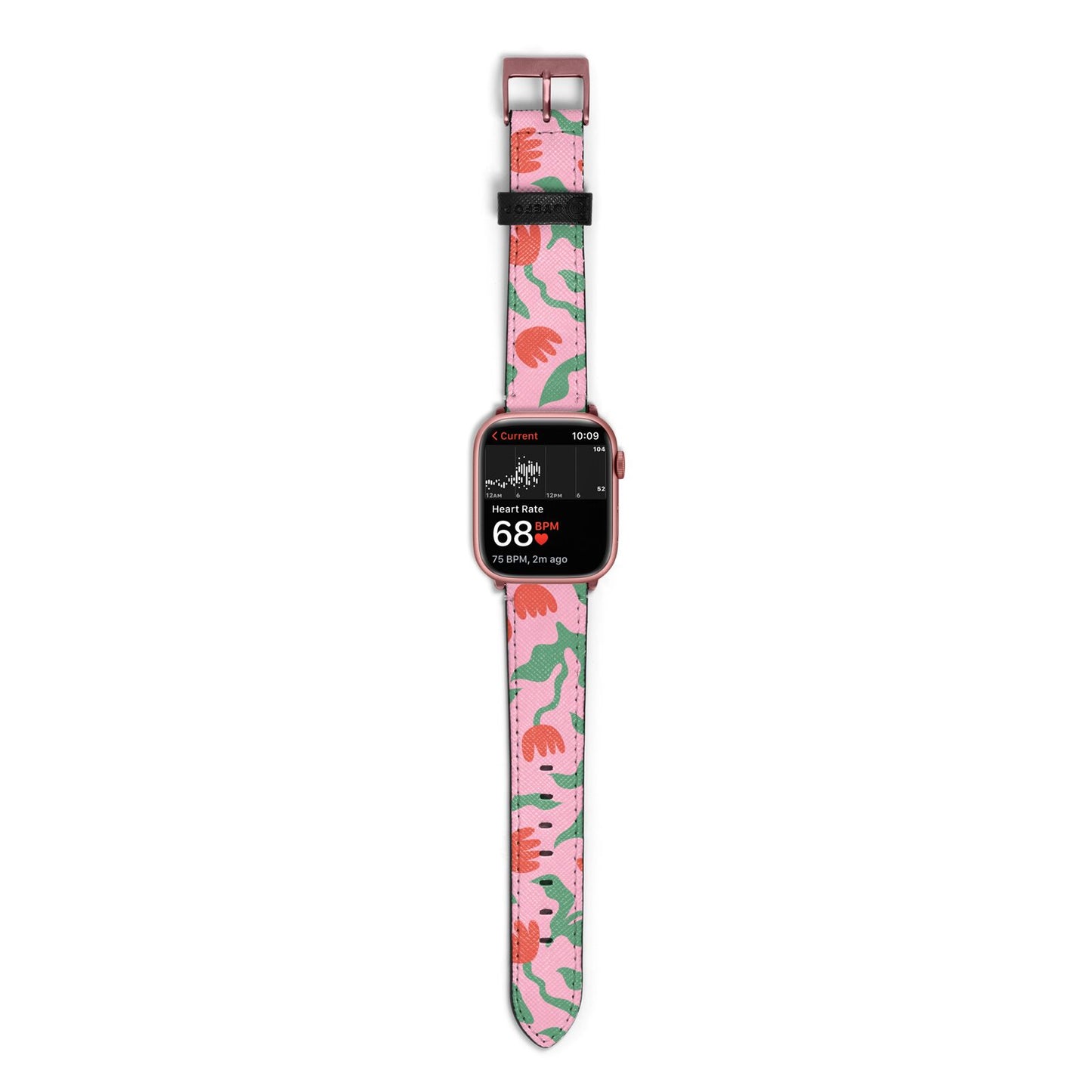 Simple Floral Apple Watch Strap Size 38mm with Rose Gold Hardware