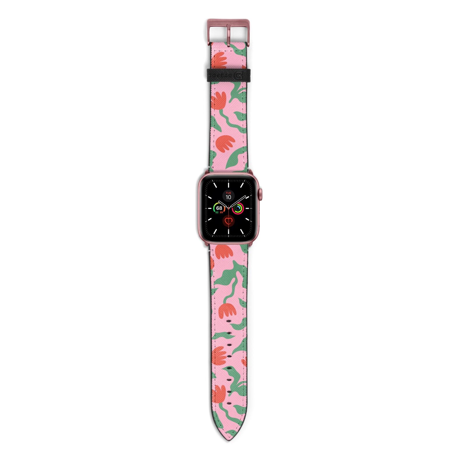 Simple Floral Apple Watch Strap with Rose Gold Hardware