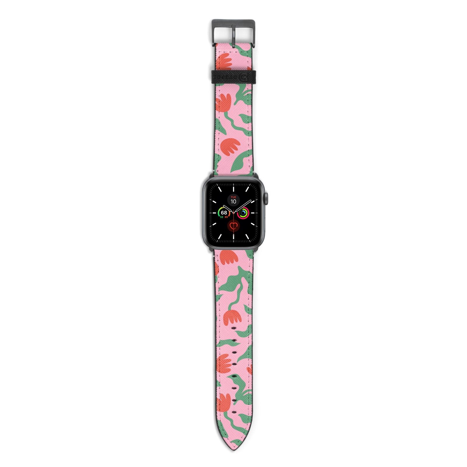Simple Floral Apple Watch Strap with Space Grey Hardware
