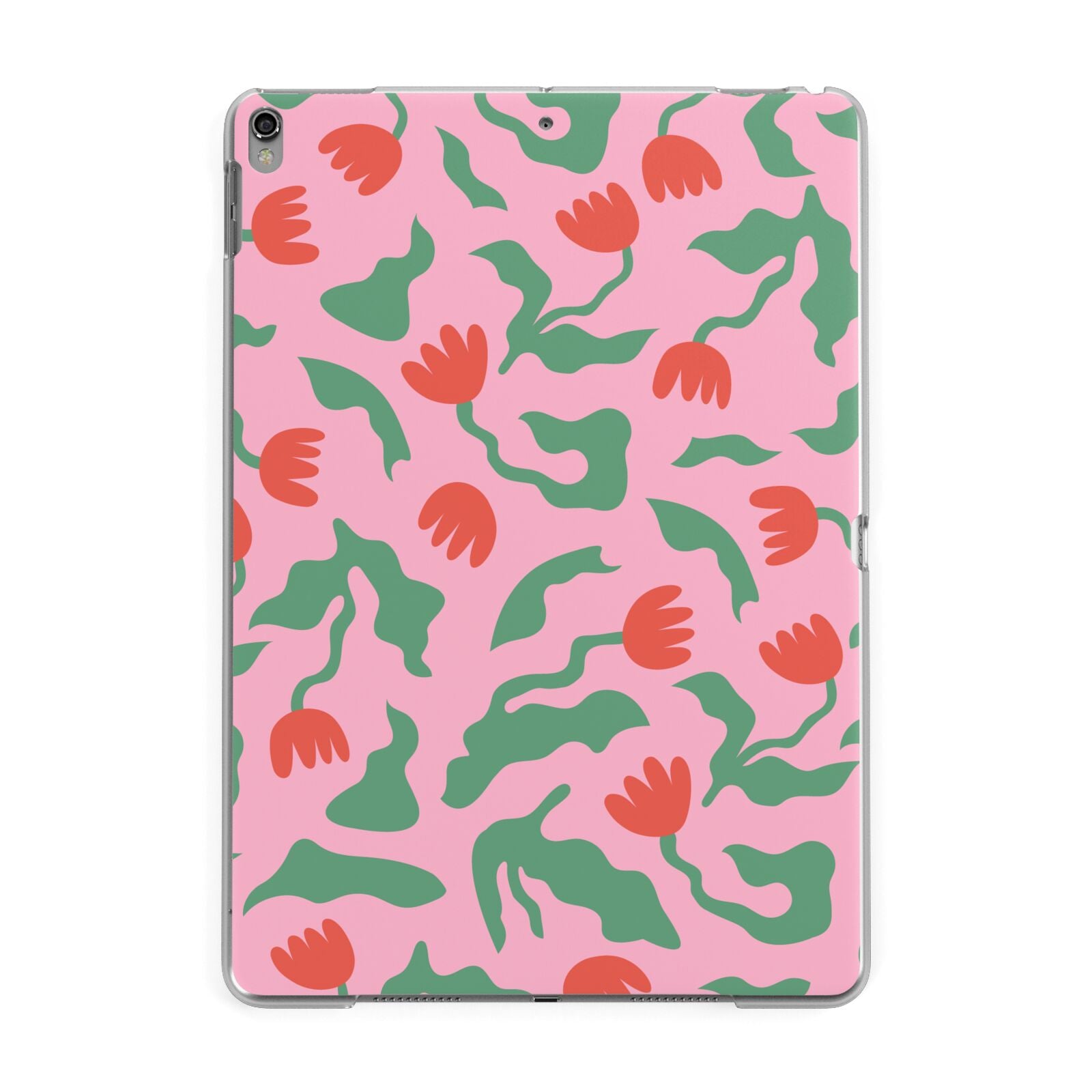 Simple Floral Apple iPad Grey Case