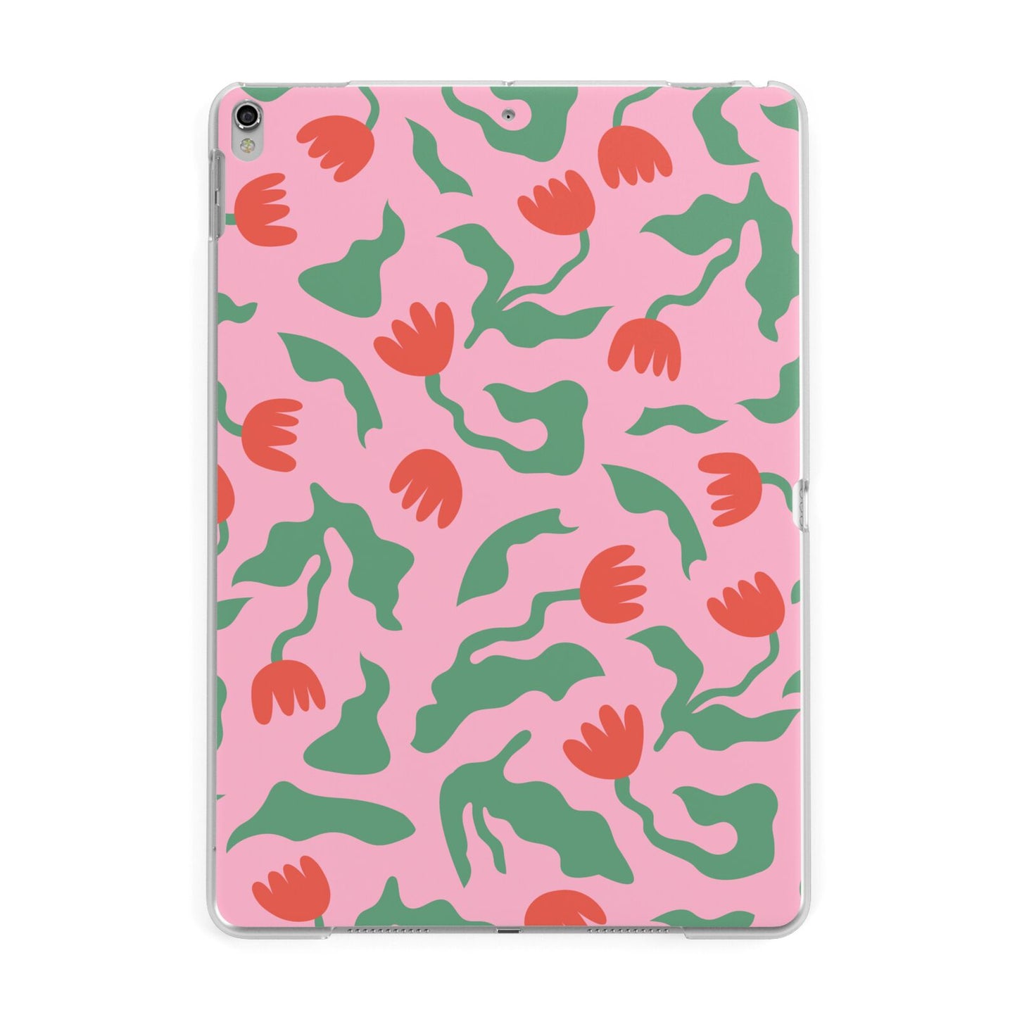 Simple Floral Apple iPad Silver Case