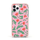Simple Floral Apple iPhone 11 Pro in Silver with Pink Impact Case