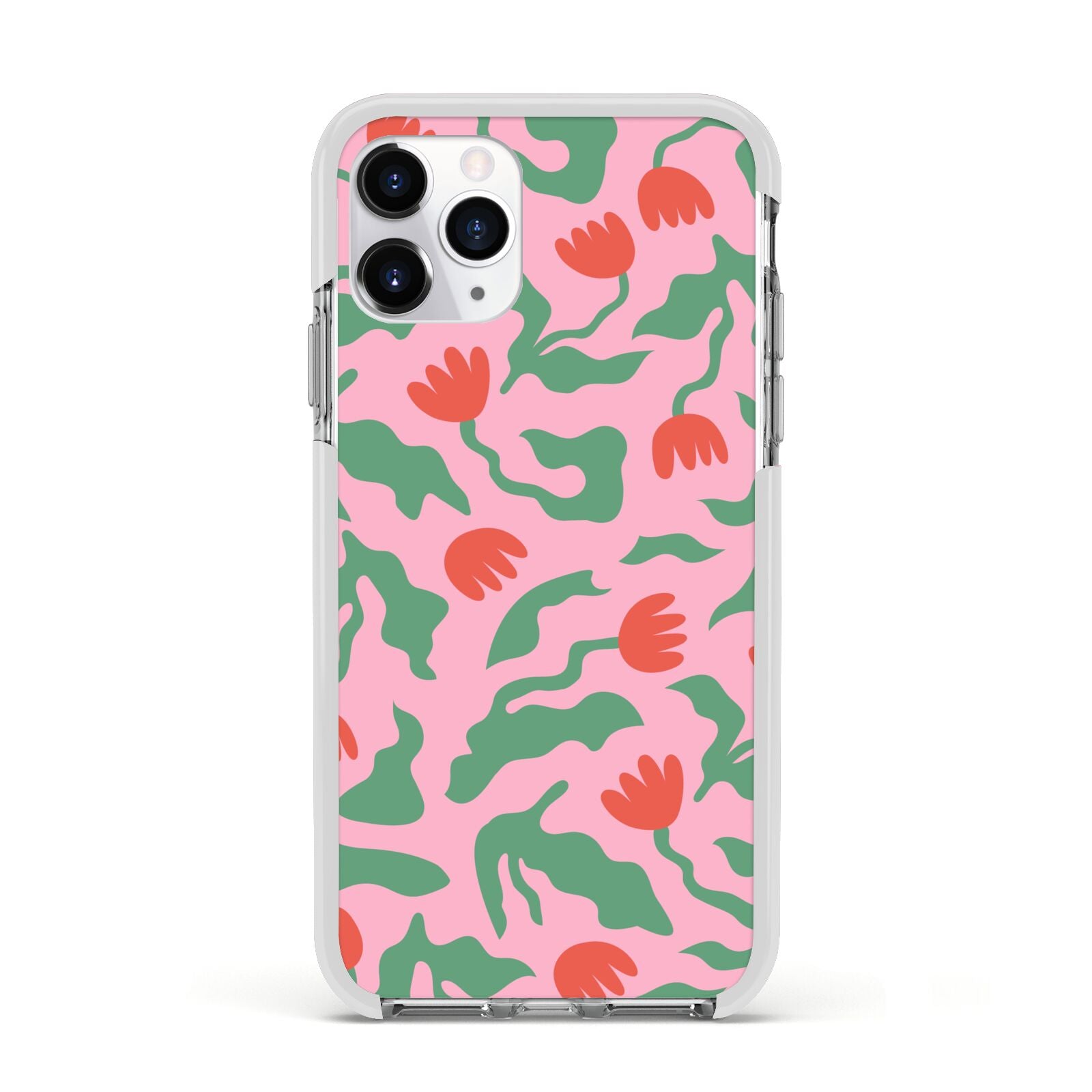 Simple Floral Apple iPhone 11 Pro in Silver with White Impact Case