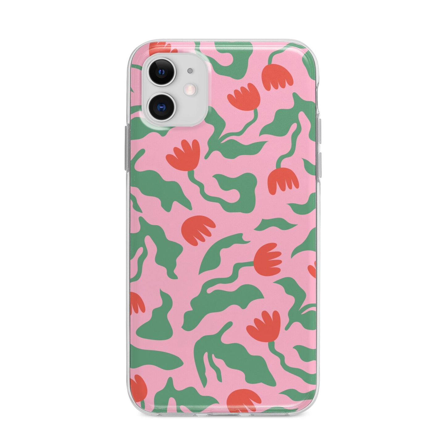 Simple Floral Apple iPhone 11 in White with Bumper Case