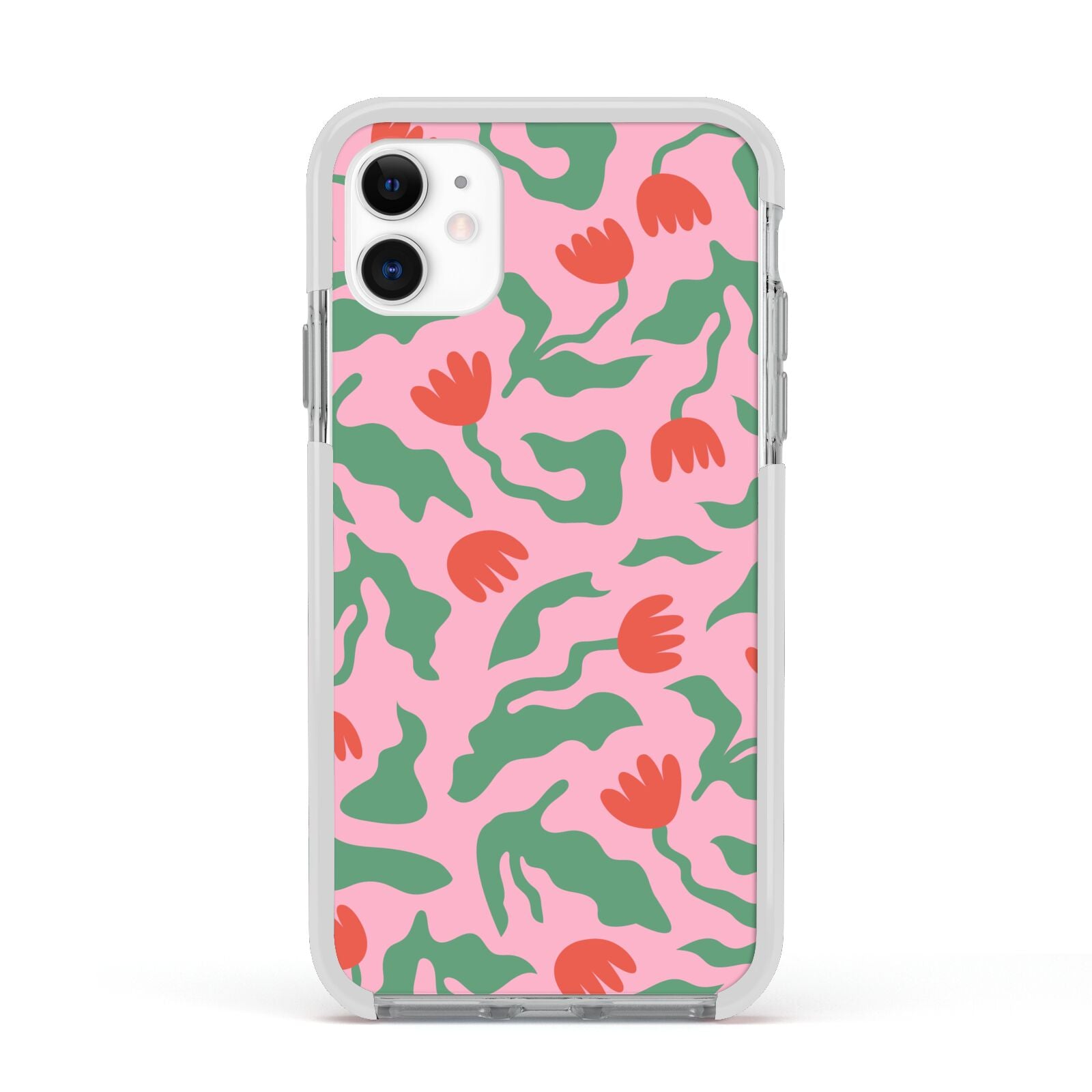 Simple Floral Apple iPhone 11 in White with White Impact Case