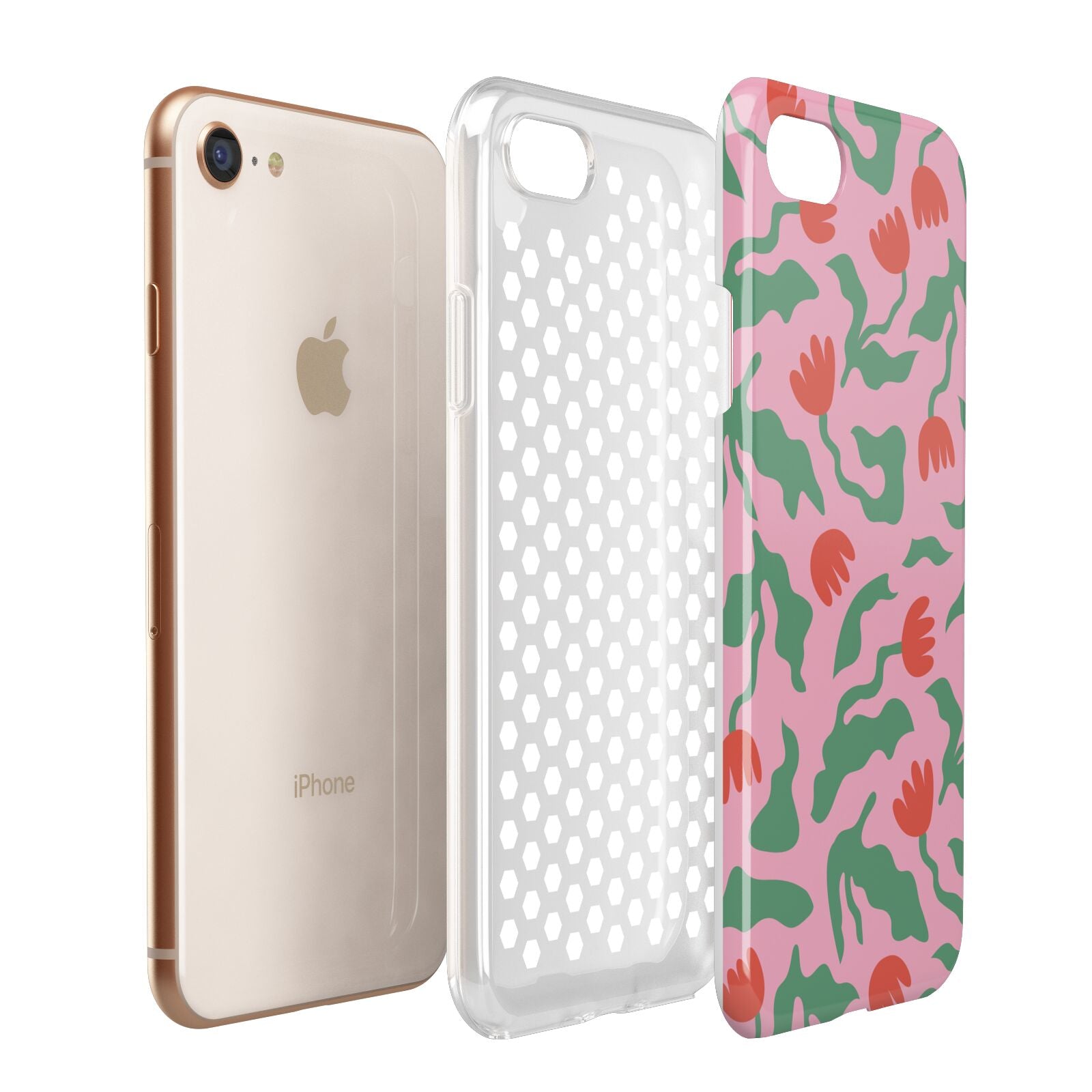 Simple Floral Apple iPhone 7 8 3D Tough Case Expanded View