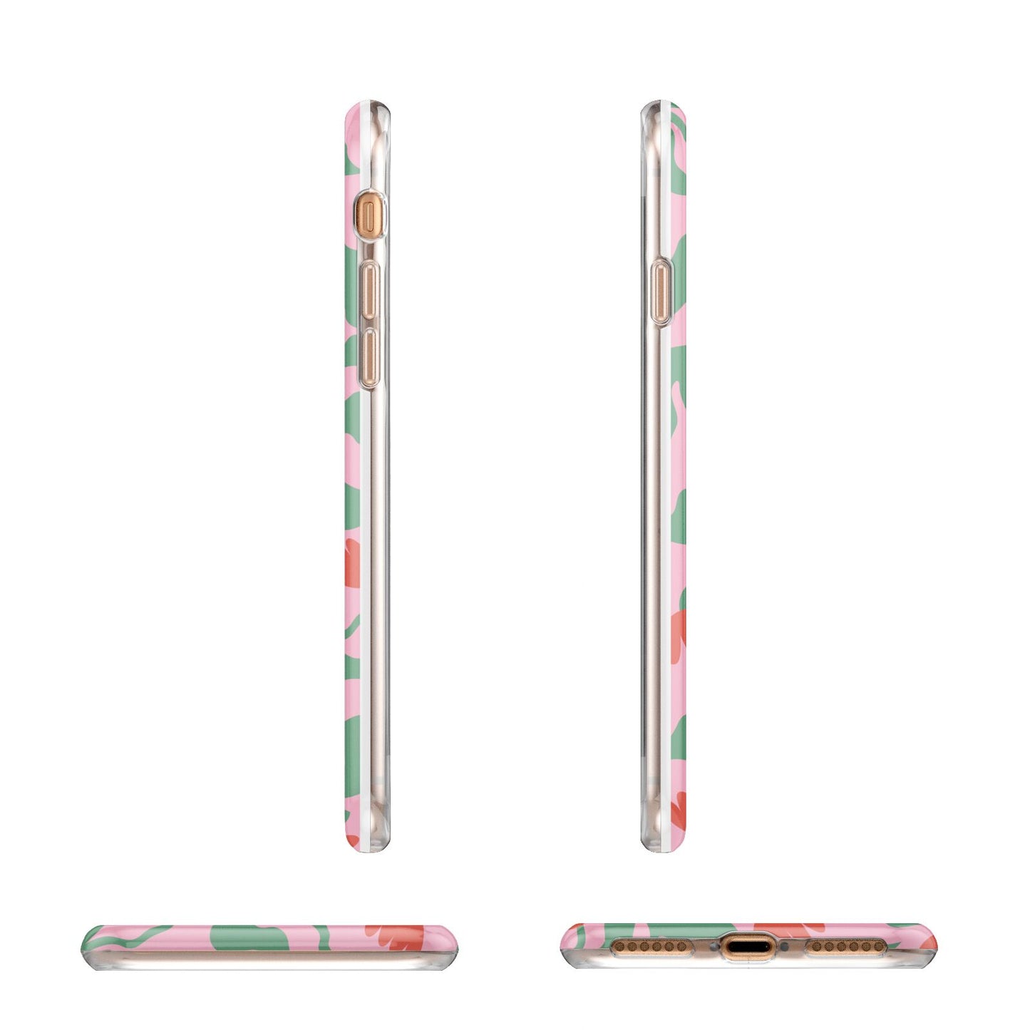 Simple Floral Apple iPhone 7 8 3D Wrap Tough Case Alternative Image Angles