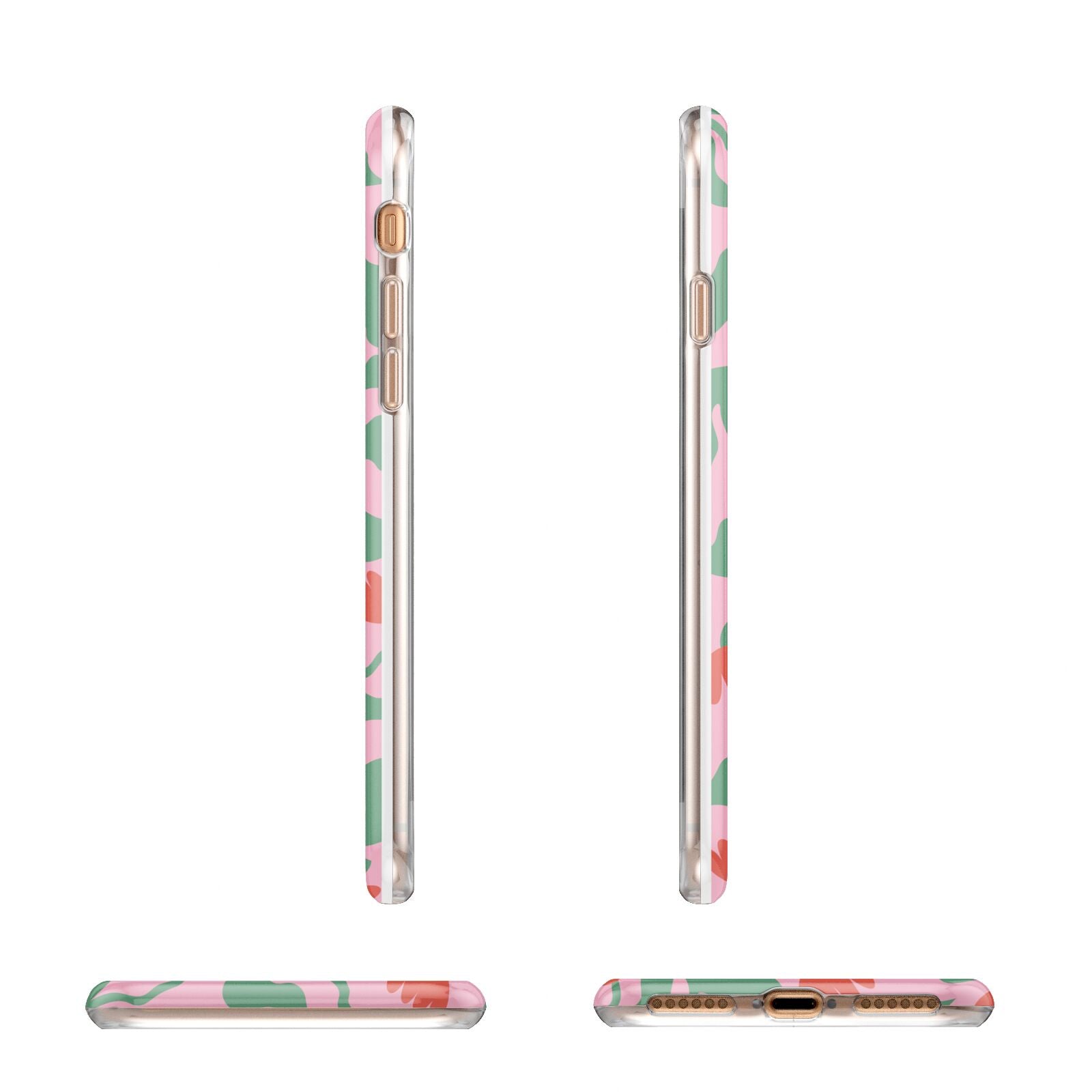 Simple Floral Apple iPhone 7 8 3D Wrap Tough Case Alternative Image Angles
