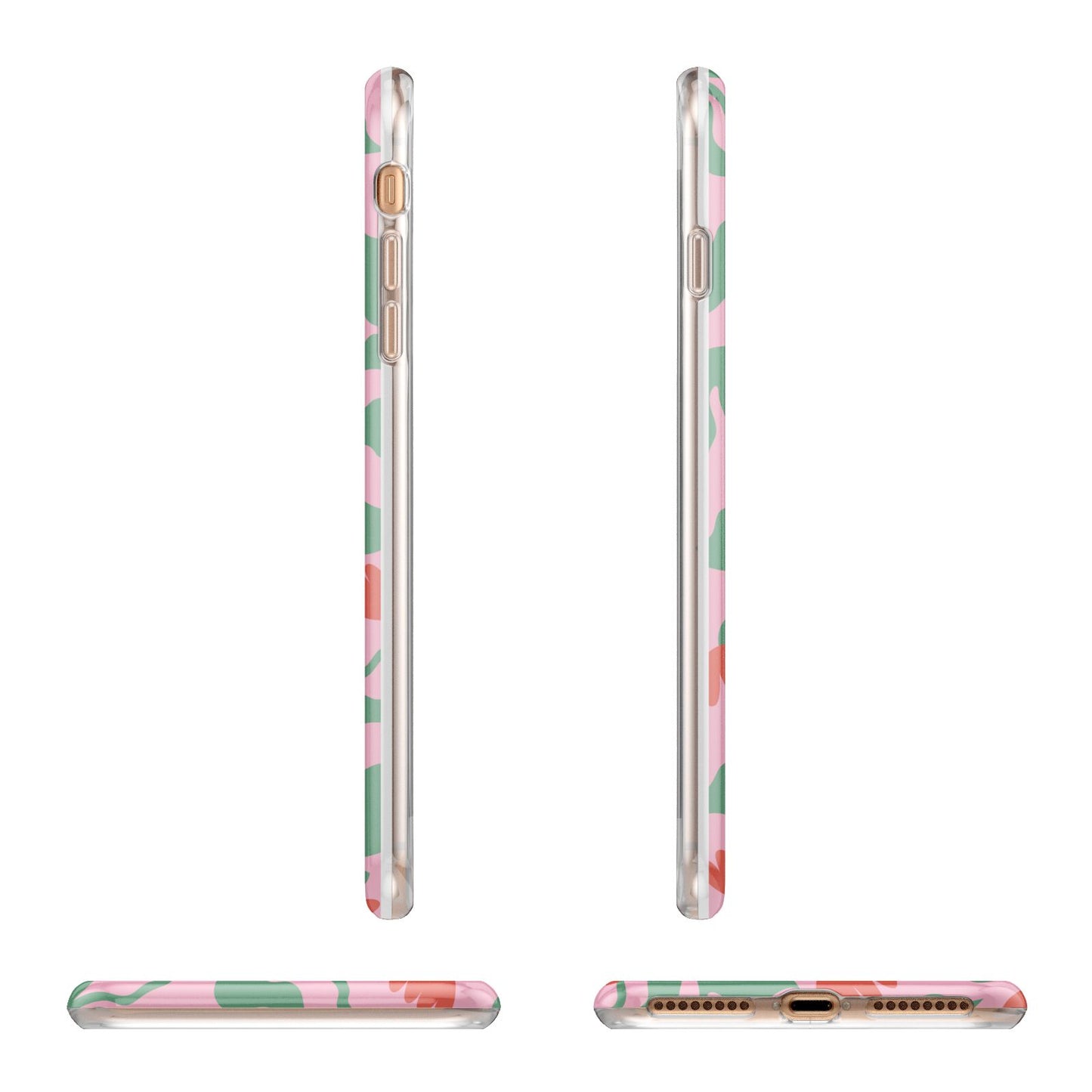 Simple Floral Apple iPhone 7 8 Plus 3D Wrap Tough Case Alternative Image Angles