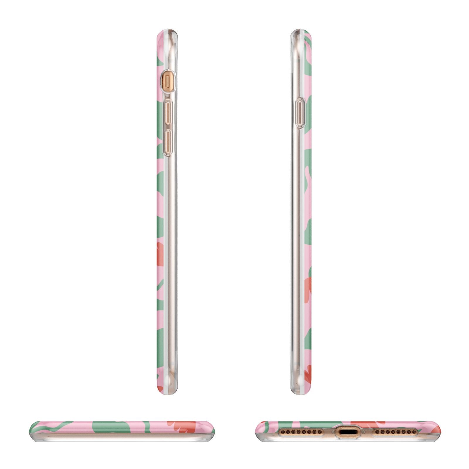 Simple Floral Apple iPhone 7 8 Plus 3D Wrap Tough Case Alternative Image Angles