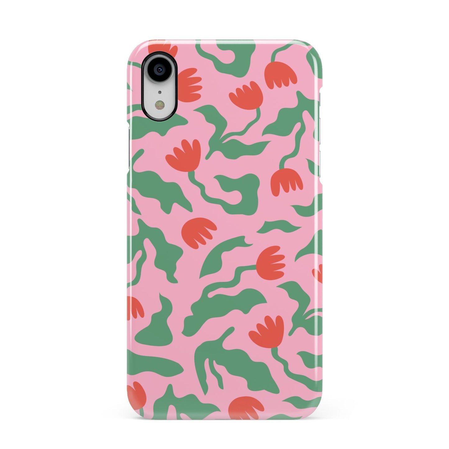 Simple Floral Apple iPhone XR White 3D Snap Case