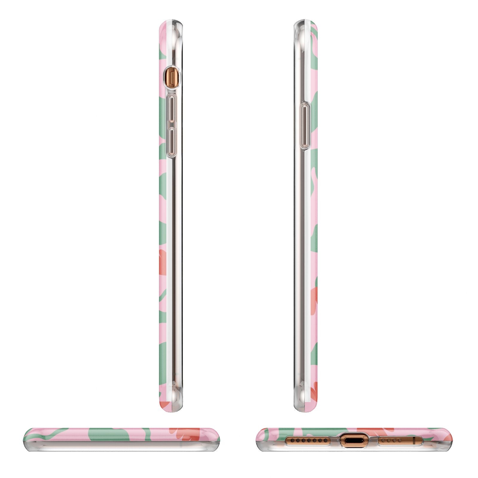 Simple Floral Apple iPhone XS Max 3D Wrap Tough Case Alternative Image Angles
