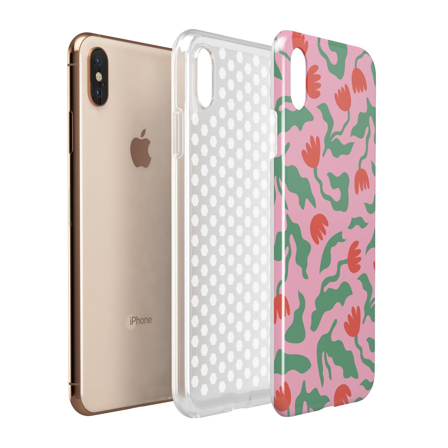 Simple Floral Apple iPhone Xs Max 3D Tough Case Expanded View