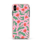 Simple Floral Apple iPhone Xs Max Impact Case Pink Edge on Black Phone