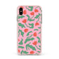 Simple Floral Apple iPhone Xs Max Impact Case Pink Edge on Gold Phone