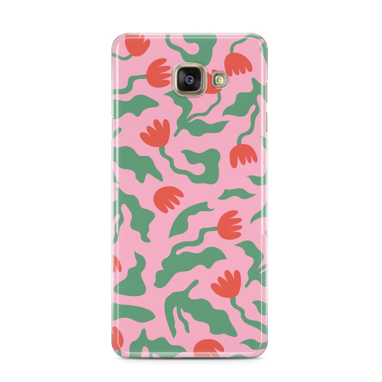 Simple Floral Samsung Galaxy A3 2016 Case on gold phone