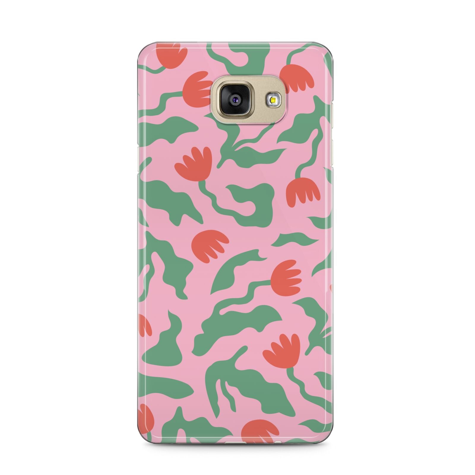 Simple Floral Samsung Galaxy A5 2016 Case on gold phone
