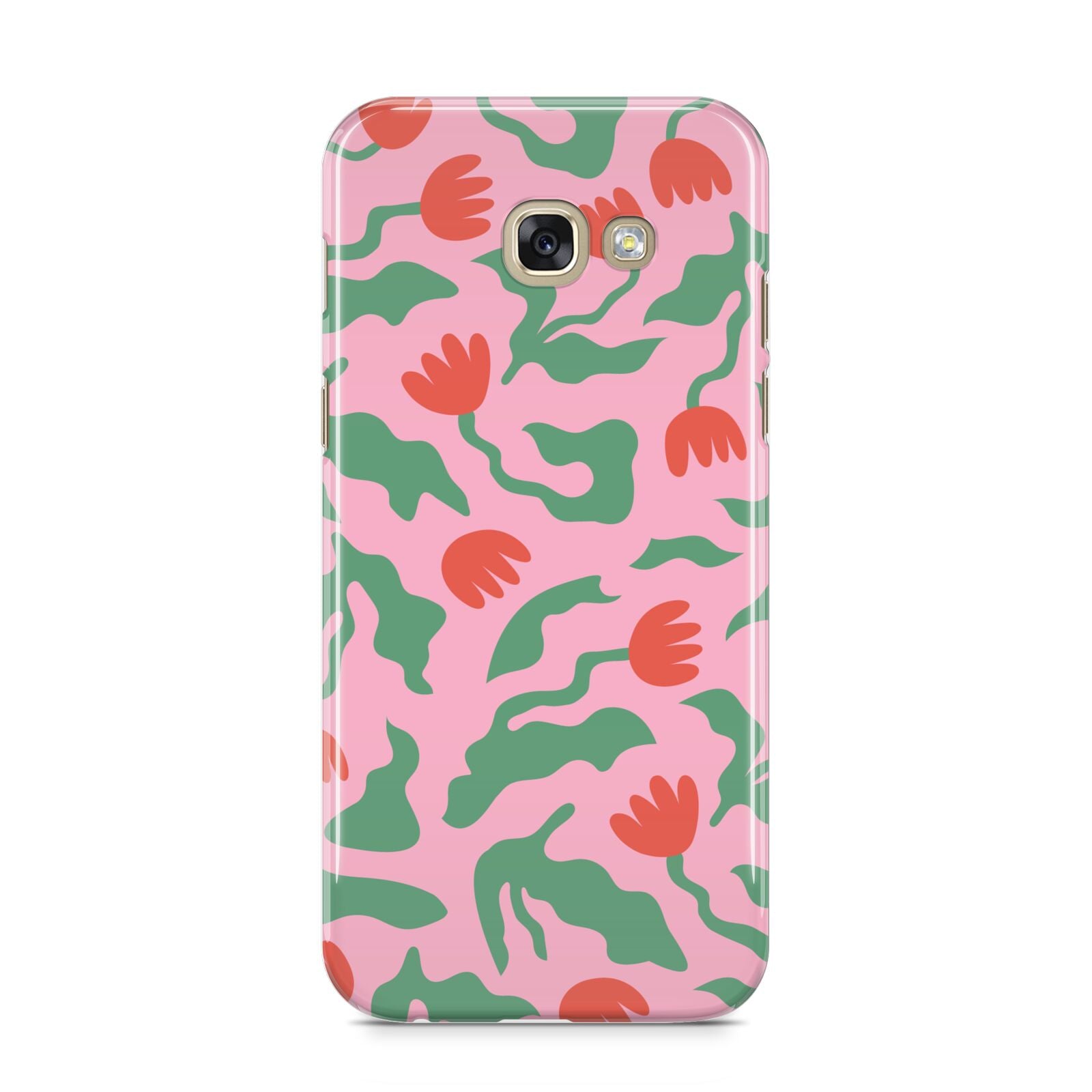 Simple Floral Samsung Galaxy A5 2017 Case on gold phone