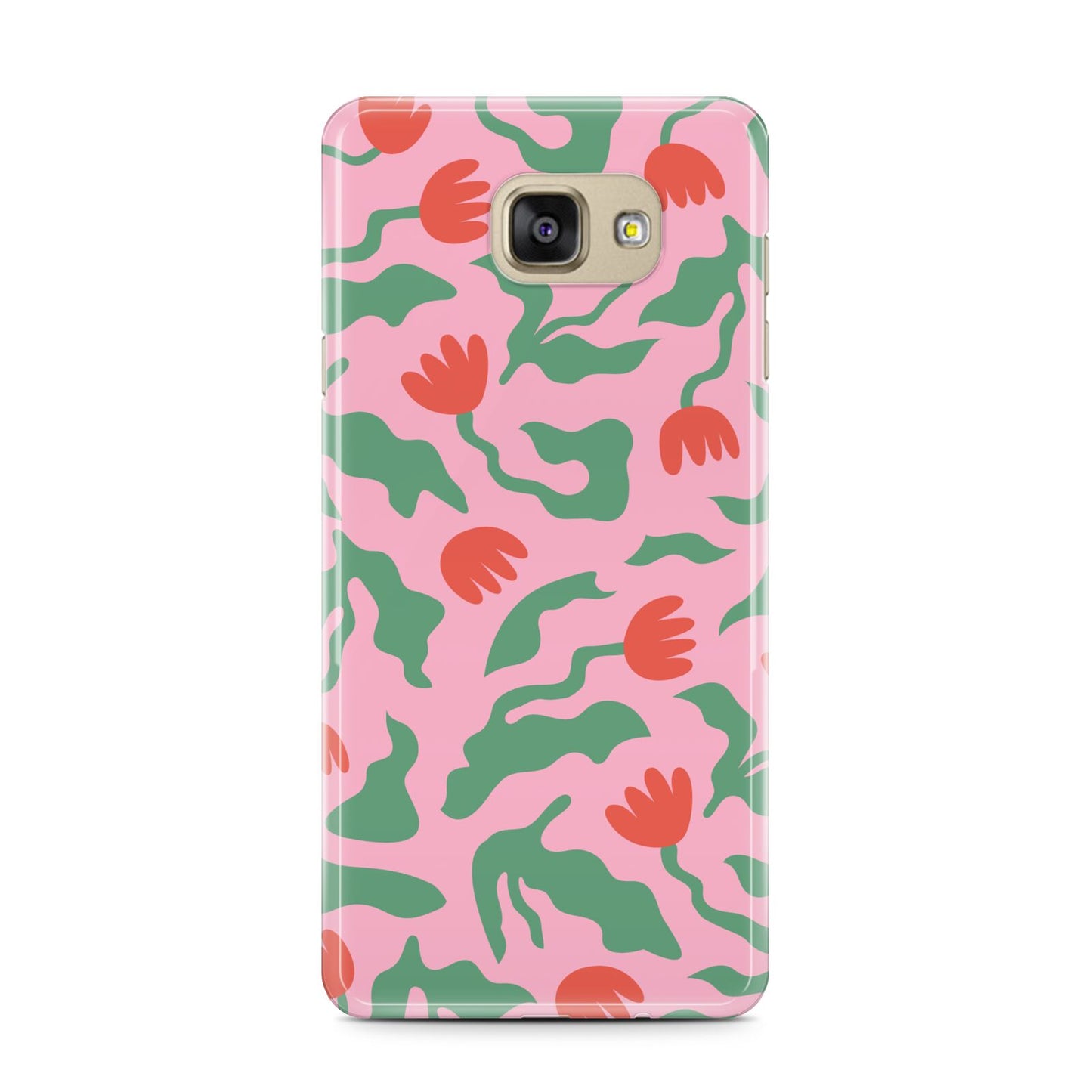 Simple Floral Samsung Galaxy A7 2016 Case on gold phone