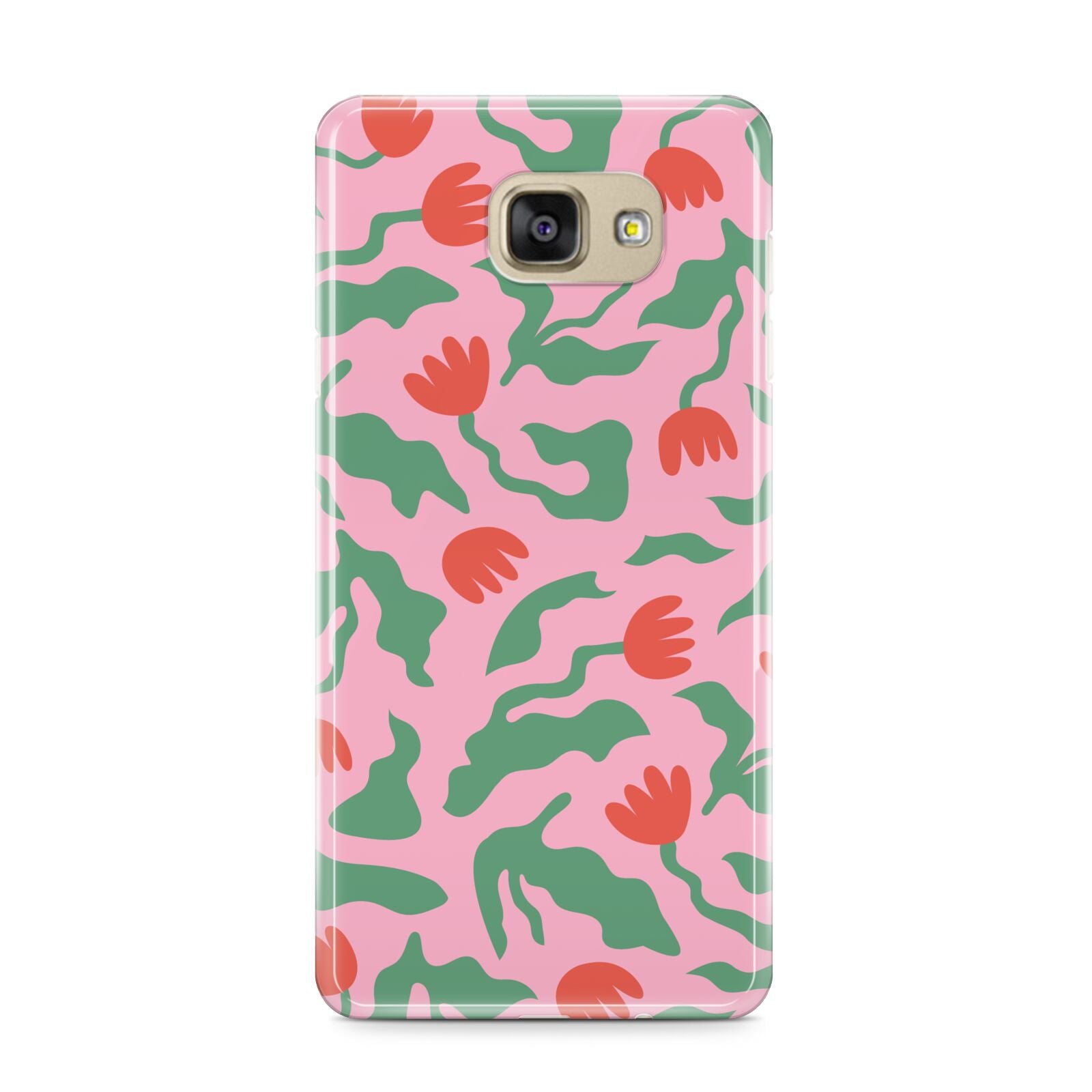 Simple Floral Samsung Galaxy A9 2016 Case on gold phone