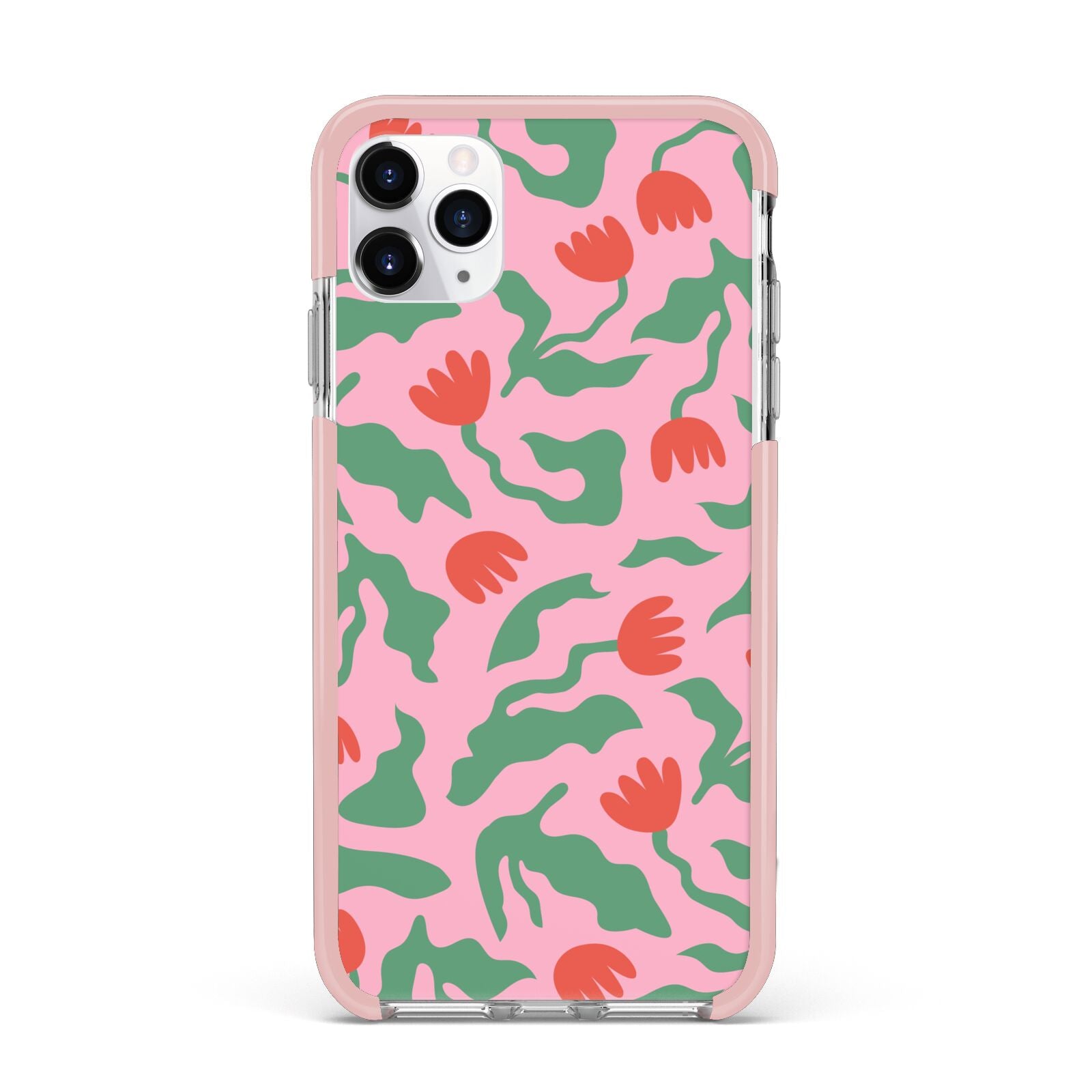 Simple Floral iPhone 11 Pro Max Impact Pink Edge Case