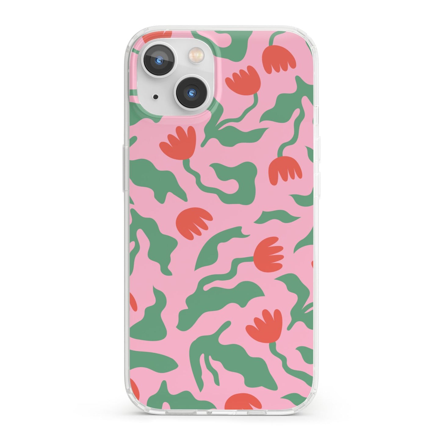 Simple Floral iPhone 13 Clear Bumper Case