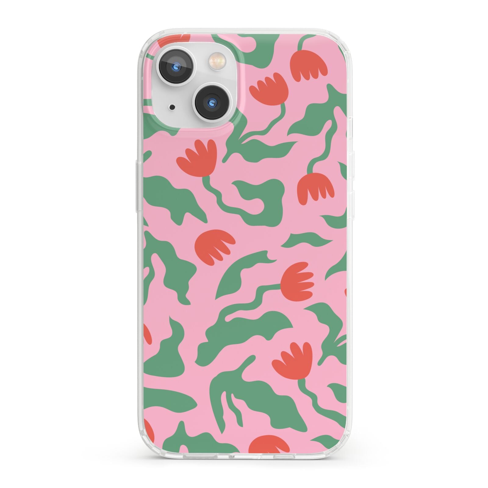 Simple Floral iPhone 13 Clear Bumper Case
