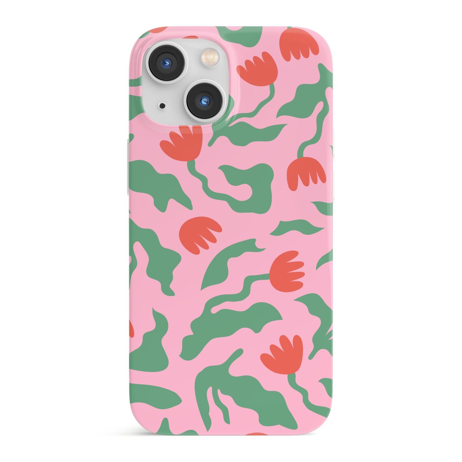 Simple Floral iPhone 13 Mini Full Wrap 3D Snap Case
