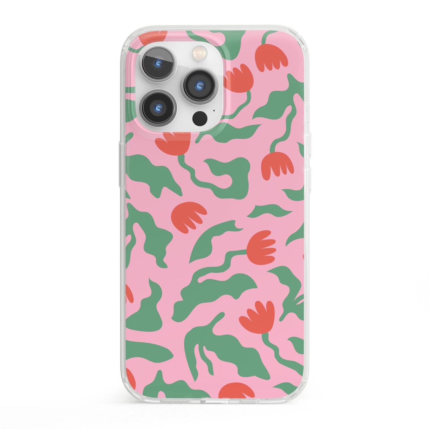Simple Floral iPhone 13 Pro Clear Bumper Case