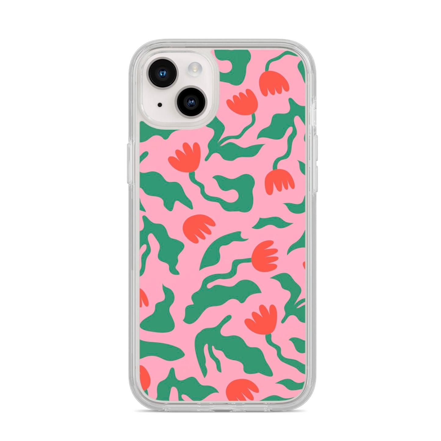 Simple Floral iPhone 14 Plus Clear Tough Case Starlight