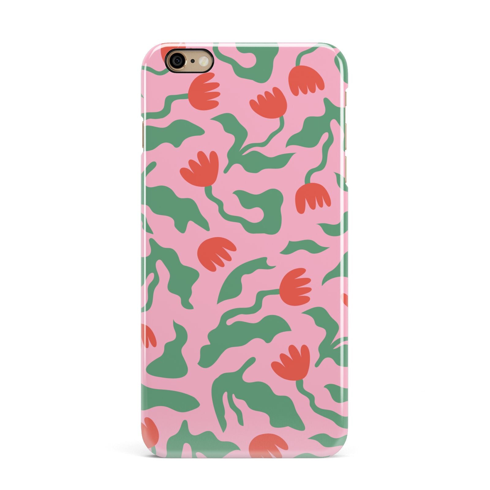 Simple Floral iPhone 6 Plus 3D Snap Case on Gold Phone