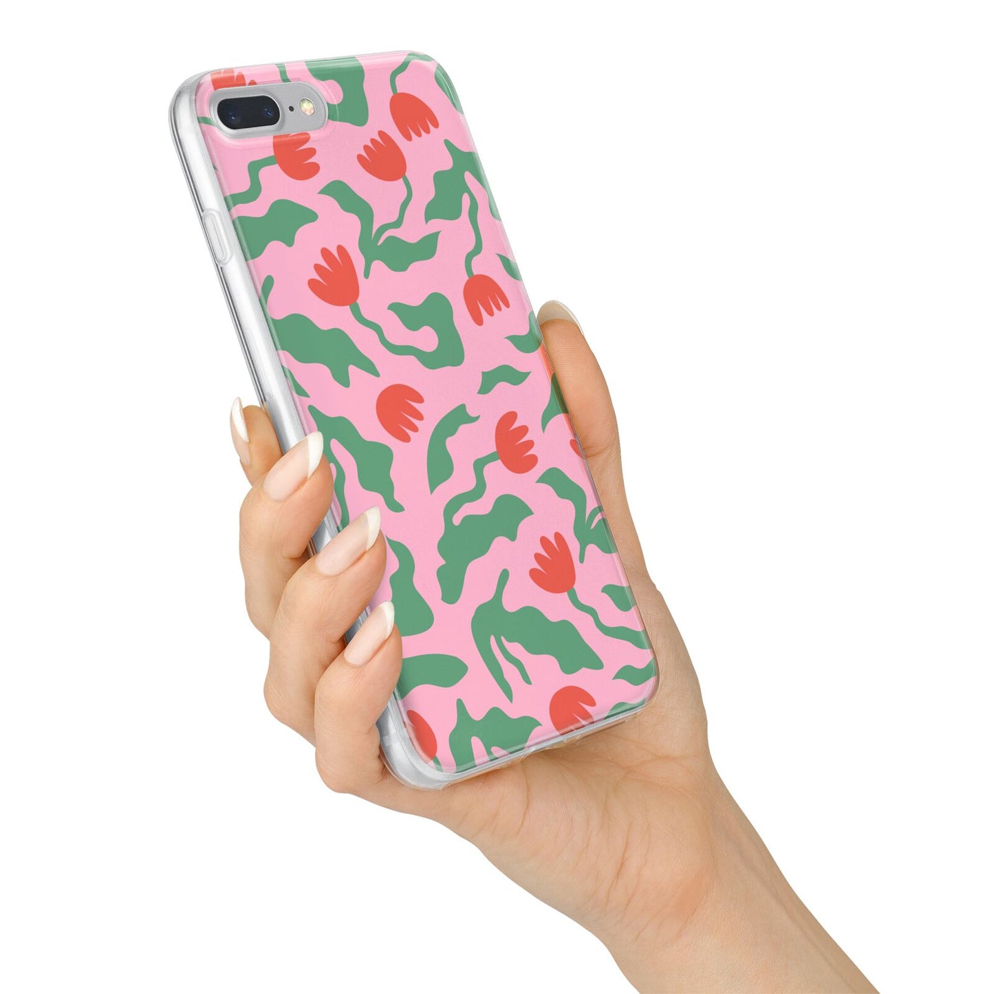 Simple Floral iPhone 7 Plus Bumper Case on Silver iPhone Alternative Image