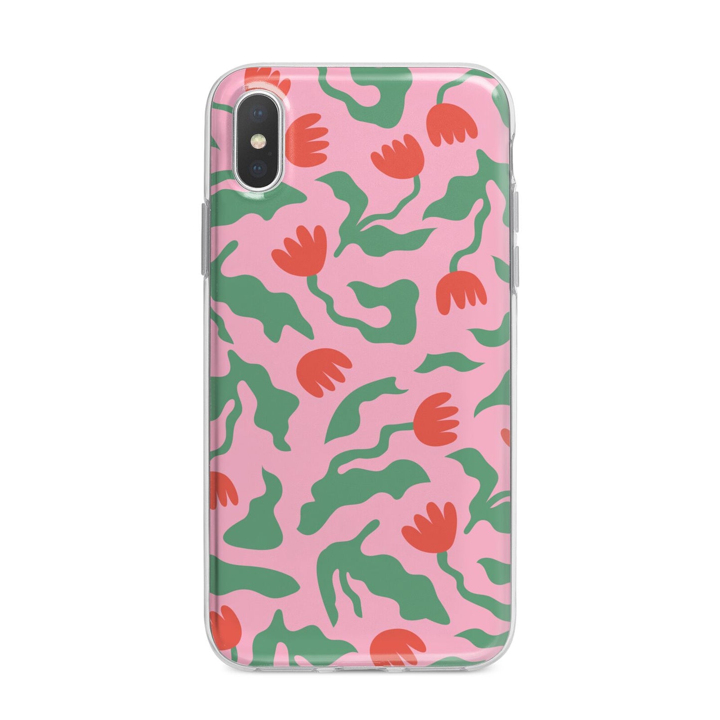 Simple Floral iPhone X Bumper Case on Silver iPhone Alternative Image 1