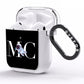 Simple Personalised Astronaut with Initials AirPods Clear Case Side Image