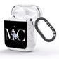 Simple Personalised Astronaut with Initials AirPods Glitter Case Side Image