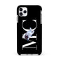Simple Personalised Astronaut with Initials Apple iPhone 11 Pro Max in Silver with Black Impact Case