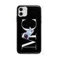 Simple Personalised Astronaut with Initials Apple iPhone 11 in White with Bumper Case