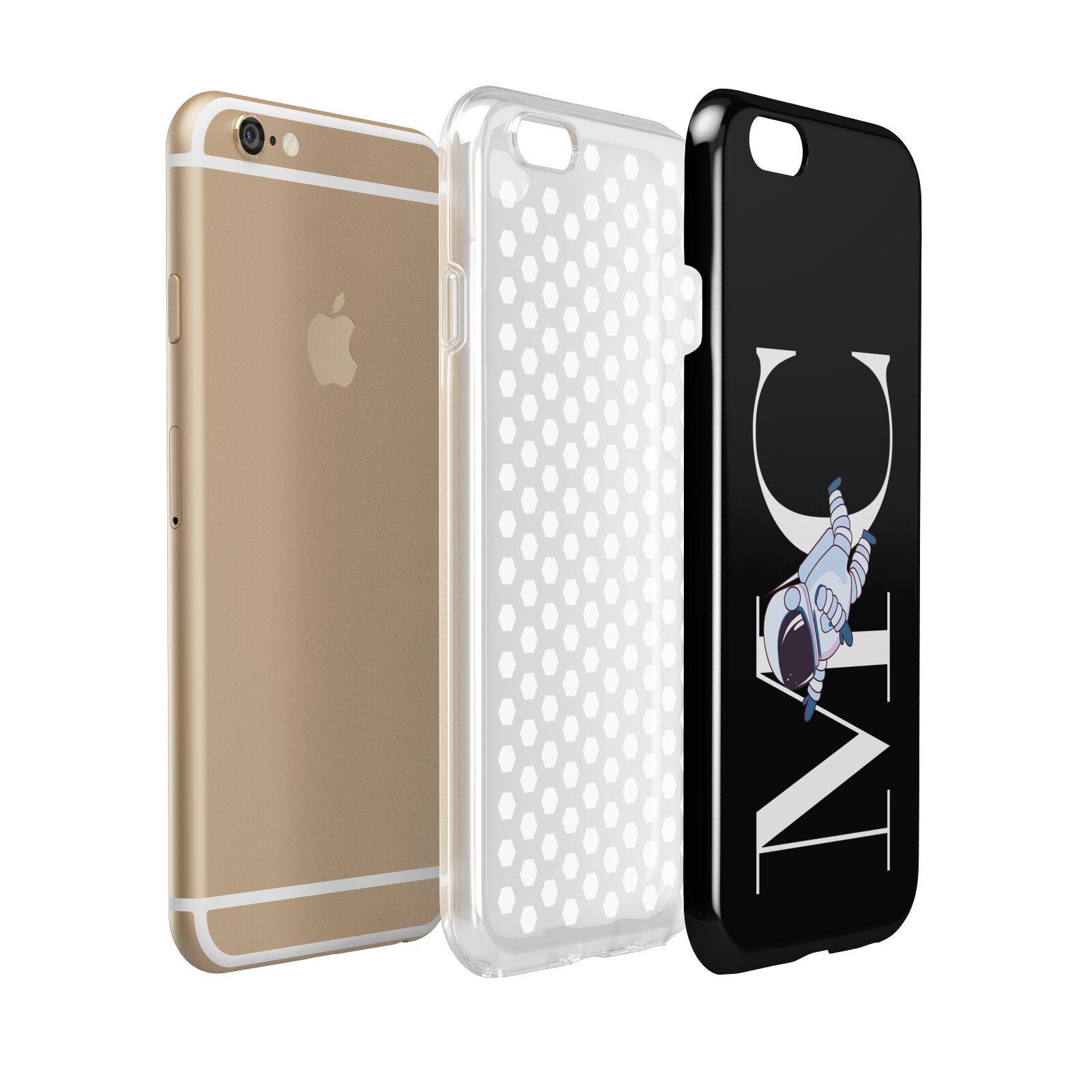 Simple Personalised Astronaut with Initials Apple iPhone 6 3D Tough Case Expanded view