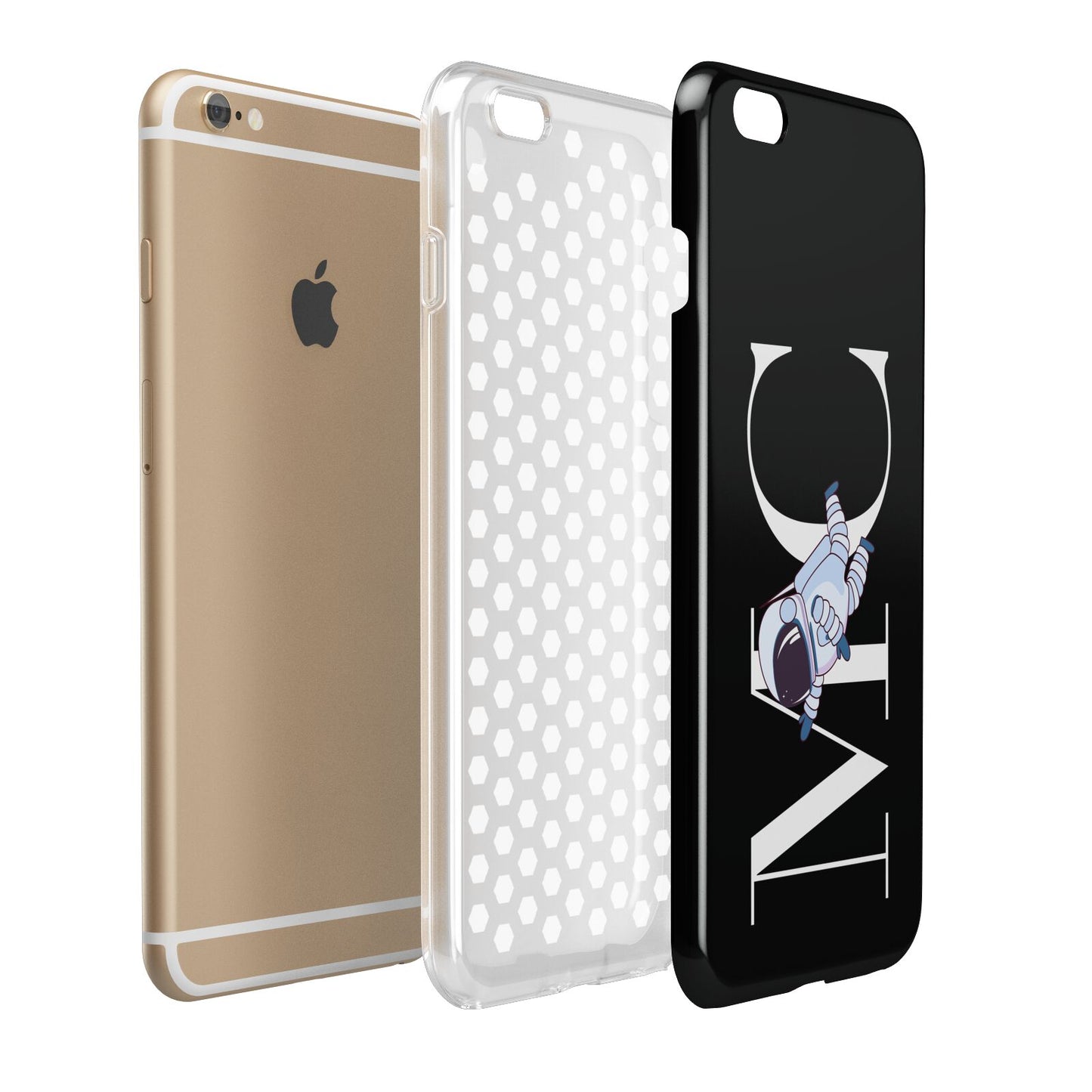 Simple Personalised Astronaut with Initials Apple iPhone 6 Plus 3D Tough Case Expand Detail Image