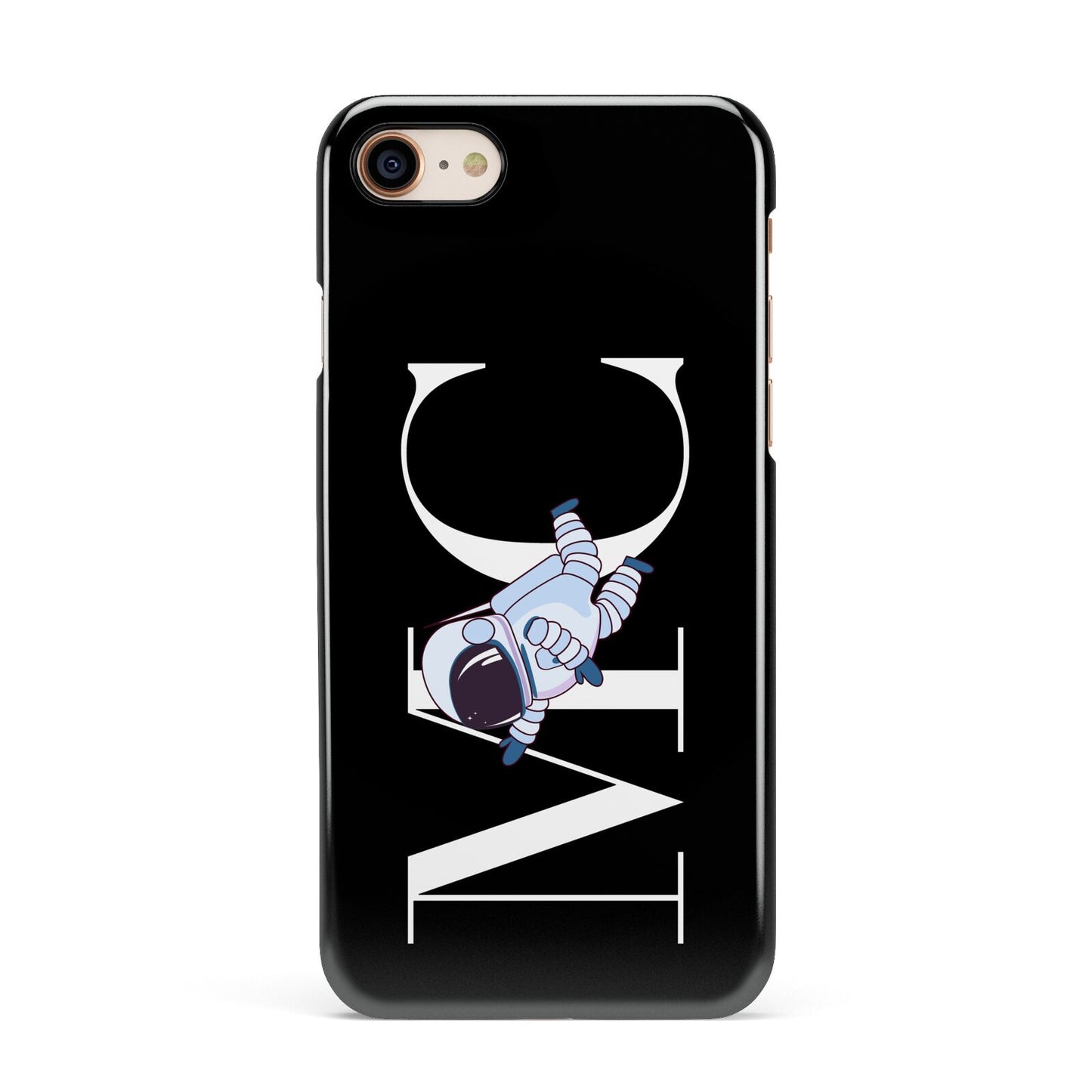 Simple Personalised Astronaut with Initials Apple iPhone 7 8 3D Snap Case