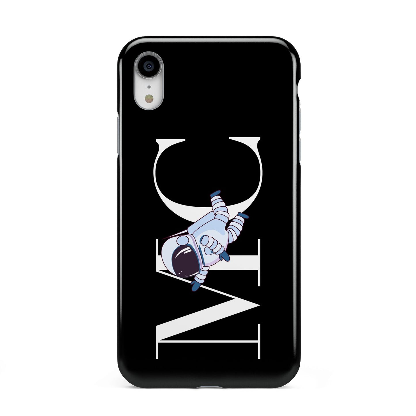 Simple Personalised Astronaut with Initials Apple iPhone XR White 3D Tough Case