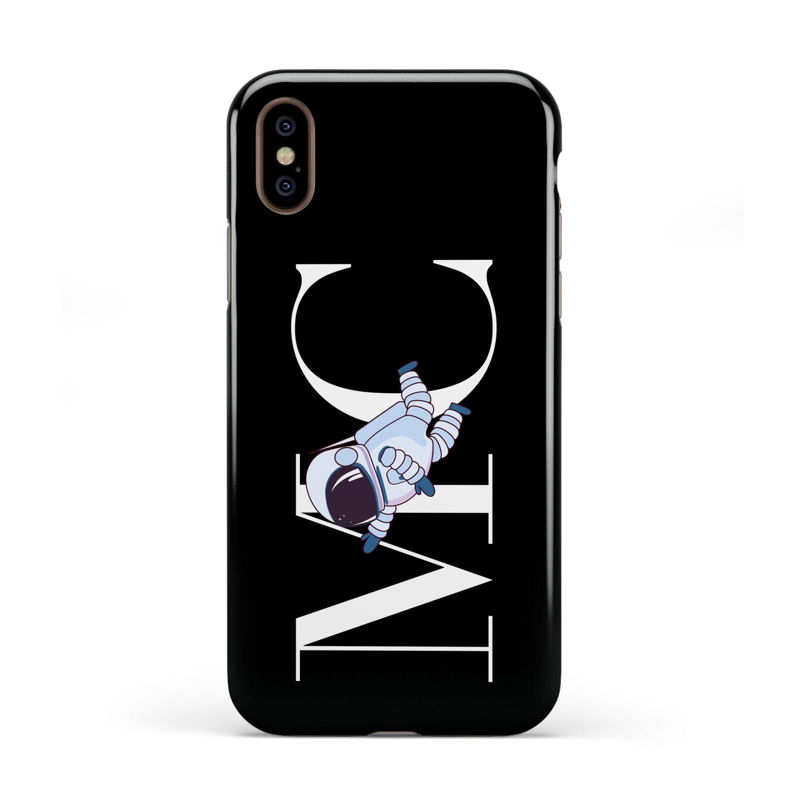 Simple Personalised Astronaut with Initials Apple iPhone XS 3D Tough