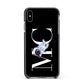 Simple Personalised Astronaut with Initials Apple iPhone Xs Max Impact Case Black Edge on Black Phone